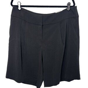 Alfani Womens 14w Shorts Solid Black Tummy Control Front Pockets